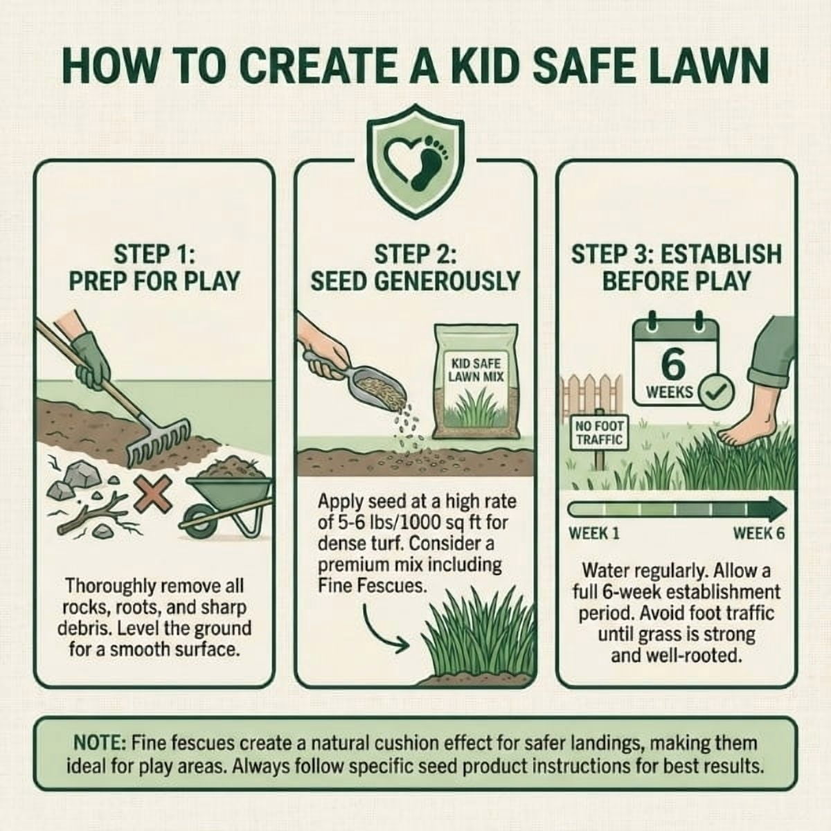 Old Cobblers Farm™ Wicked Tuff Turf Kid Safe Lawn – Soft, Durable Grass Seed Blend for Family Play Areas, Yards & Overseeding (5 lbs | 10 lbs | 15 lbs | 20 lbs ) (5lbs)