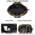 thumbnail image 3 of Black Colorful Flower Leaf Sunflower Pattern Travel Tote Bags for Women Carry On,Large Weekender Bags for Women Travel,Multi Functional Duffle Bag for Work,Shopping,Sports, 3 of 5