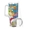 thumbnail image 2 of Pofeuu SpongeBob SquarePants Tasse à Glace en Acier Inoxydable 40OZ avec Poignée et Paille pour Plage/voyage, 2 of 8