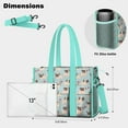 thumbnail image 5 of Teacher Tote Bag,Pug and Love Heart Teacher Utility Tote Bag,Large Work Tote Bags for Women with Multiple Pockets,Top Zipper Closure,13.8x10.6x6.7 Inch, 5 of 5