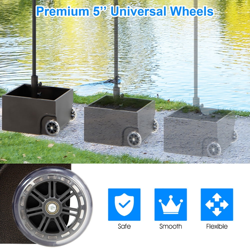 Aimee Lii 150 Pounds Patio Umbrella Base Stand Wheels Planter Outdoor, Outdoor Umbrella Stand