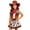 R140 Brown, variant on Ruiwill Little Girls Western Cowgirl Outfit Set Summer Stretchy V Neck Sleeveless Graphic Print Skirt Vest Hat Bandana 4Pcs Set School Casual Girls Clothing Set Size 7-8 Years Brown