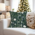 thumbnail image 4 of Ethan Taylor Botanical Throw Pillow Soft Cushion Cover 'Zen Japanese Garden III Botanicals Asian Plants' Pattern Decorative Square Accent Pillow Case, 16x16 Inches, Green, White, 4 of 5