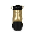 thumbnail image 2 of Unique Bargains Women's Lace Up Platform Chunky Heel Combat Boots Gold (Size 8), 2 of 6