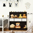 thumbnail image 3 of Costway Freestanding Combo Shelf Cubby Bin  W/3 Baskets Brown, 3 of 12