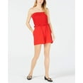 thumbnail image 6 of maison Jules Womens Smocked Romper Jumpsuit, Red, Large, 6 of 7