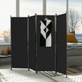 thumbnail image 2 of Costway 4-Panel Room Divider Folding Privacy Screen w/Steel Frame Decoration Black, 2 of 10