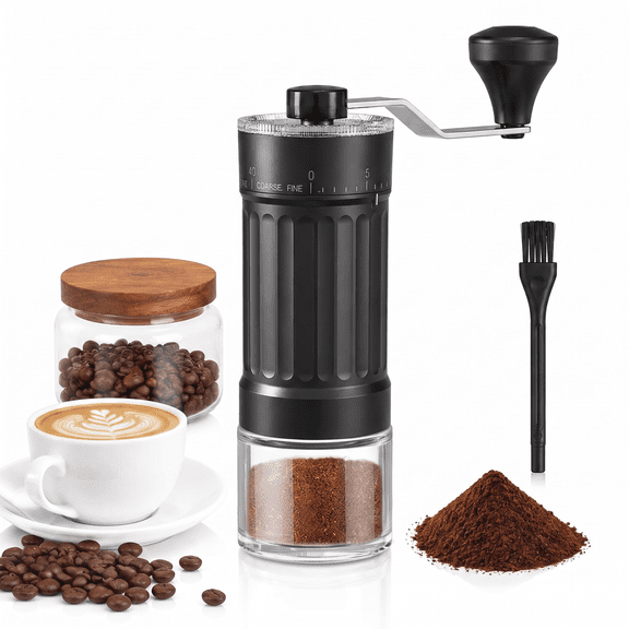 Manual Coffee Grinder With Ceramics Burr For Espresso,French Press,40 Adjustable Settings,Portable Hand Coffee Bean Mill For Home Use and Camping Travel,Coffee Bean Grinders With Hand Crank