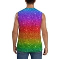 thumbnail image 4 of JUNZAN Rainbow Glitter Men's Sleeveless T Shirts,Sleeveless Muscle Shirts,Sizes S-3XL, 4 of 8