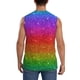 thumbnail image 4 of Balery Rainbow Glitter Camisetas sin mangas para hombre, absorbe la humedad y protege contra el mal olor.-X-Large, 4 of 7