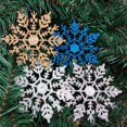thumbnail image 2 of Doce colgantes artificiales de copos de nieve navideños fiesta familiar árbol de Navidad decoración de la boda, 2 of 5