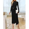 thumbnail image 3 of Vestido ZESICA 2026 Spring Manga Larga Bodycon Negro para Mujer, 3 of 9