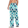 thumbnail image 3 of FORMRS Mens Pajama Pants with Pockets Cotton Sleepwear Lounge Bottoms Sizes S-2XL, Blue Geometric Pattern, 3 of 7