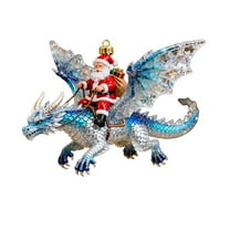 Leutsin Santa’s Dragon Riders Ornament Collection - Christmas Ornaments Santa Dragon Riders for Christmas Tree,Stocking Stuffers Hanging Acrylic Pendant,Gothic Indoor Outdoor Decorative Hanging