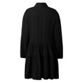 thumbnail image 3 of Vestidos de Lino Para Mujer Ropa de Mujer Vestido de Retazos de Manga Larga de Color Liso A La Moda Para Mujer, 3 of 3