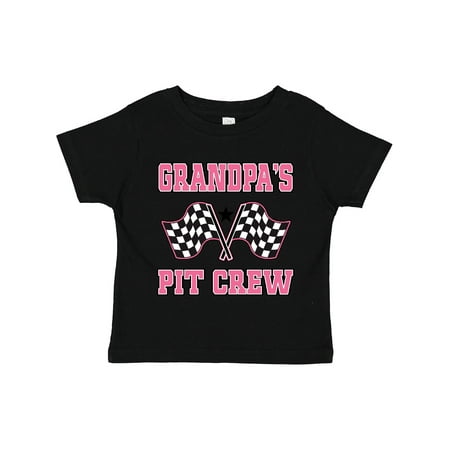 

Inktastic Grandpa Pit Crew Girls Racing Flags Gift Toddler Toddler Girl T-Shirt