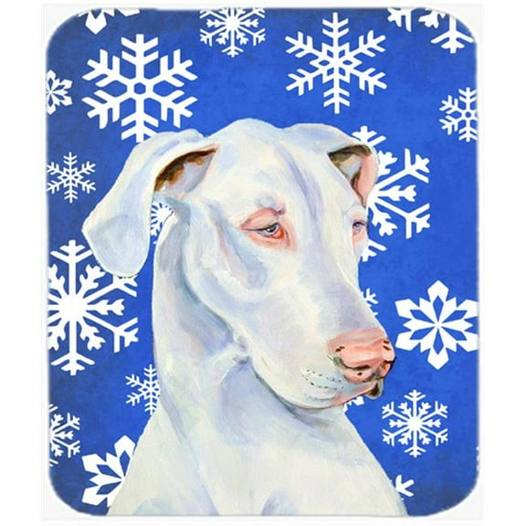 Great Dane Winter Snowflakes Holiday Mouse Pad, Hot Pad Or Trivet