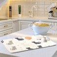 thumbnail image 6 of Yayeee Dish Drying Mat for Kitchen Counter 16"x18" Microfiber Absorbent Pad, Black Cute Cats, 6 of 7