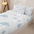 thumbnail image 3 of Erosebridal Kawaii Cartoon Stars Zipper Twin Comforter Sets with Fitted Sheet and 2 Pillowcases,Smiley Cloud Moon Zipper Bedding Set For Girls,Polkadot Reversible,4pcs, 3 of 7