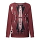 thumbnail image 3 of Puntoco Moda Mujer O-cuello Camiseta de manga larga Otoño Impresión Blusa suelta tops Sudadera Puntoco Puntoco-3726, 3 of 7