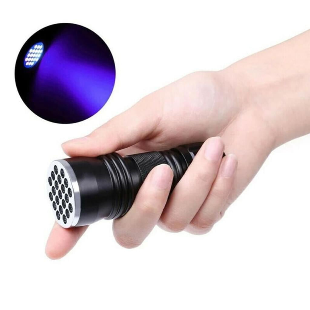 LED UV black light flashlight - UV black light flashlight - Ultraviolet lamp with 21x LEDs - Energy efficiency class: A - high illumination area, bright