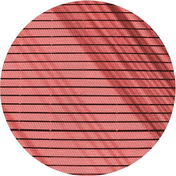 Ahgly Company Indoor Round Patterned Bean Red Area Rugs, 3' Round