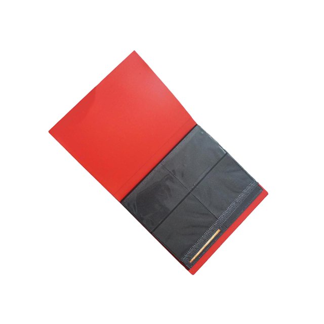 bedienty Classeur de Transport pour Cartes à Échanger à 4 Pochettes Album de Cartes Pochette 21x17,5 cm Étui Blanc Classeur de Rangement Rouge 21x17,5 cm