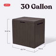 thumbnail image 3 of Keter City Box 30 Gallon Durable Resin Outdoor Deck Box Storage Organization, Brown, 3 of 17