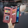thumbnail image 4 of for Samsung Galaxy S20 FE Case Wallet for Women and Men, Samsung Galaxy S20 FE Case, PU Leather Magnetic Flip Strap Wristlet Zipper Card Holder Wallet Business Phone Cover for S20 FE, Red, 4 of 10