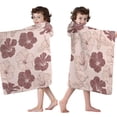 thumbnail image 4 of Pioneer Flower Floral Print Pattern Hooded Bath Towel，50"x30" for Ages 3 To 12 Kids, Quick Dry Lightweight Soft Microfiber Hood Beach Towel Cover Up for Kids, 4 of 7