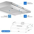 thumbnail image 4 of Joeaonz 30-Inch Stainless Steel Under Cabinet Range Hood with 3-Speed Fan and Filter, 120V, 4 of 11