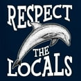 thumbnail image 6 of Wild Bobby Respect The Locals Save Our Oceans Dolphin Animal Lover Women Slim Fit Junior Tee, Navy, Small, 6 of 6