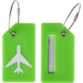 thumbnail image 3 of "5 Pack Silicone Luggage Tags - Bendable and Durable Travel Tags for Suitcases - TSA Approved Bag Tags for Easy Luggage Identification - Perfect Airplane Must-Have (Green)", 3 of 5