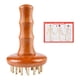 thumbnail image 2 of Peine de masaje de madera con 29 dientes de latón para masaje profundo de cuerpo, cuello, manos, hombros, brazos y espalda. con mapa de puntos, 2 of 9