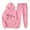 Pink, variant on ibuvkizy Womens Sweatsuits 2 Piece Set,Outfits Men's and Women's Sports Tracksuits Long Sleeve Pullover Hoodies Sweatshirt Loose Coat and Sweatpants Fall Winter Suit Purple,S