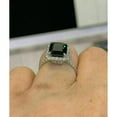 thumbnail image 2 of 3Ct Emerald Cut Lab Created Black Diamond Women's Engagement Ring 14K White Gold Plated, 2 of 3