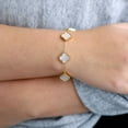 thumbnail image 5 of BLUEW Four Leaf Lucky Clover Jewelry Set, Pendant Necklace, Earrings, Bracelet for Women, 18K Gold Plated Stainless Titanium Steel, Mother-of-Pearl, 5 of 7