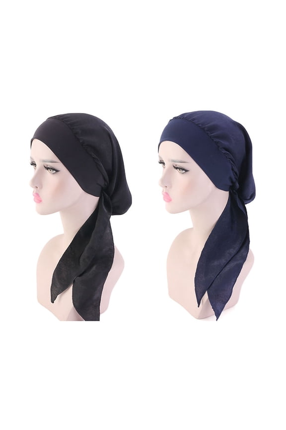 Chemo Headwear for Women Head Scarf Headwraps Silky Soft Turbans for Women Cancer Hats Chemo Beanie Coverings Scarves -2Pcs