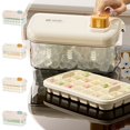 thumbnail image 1 of Compartimento para hielo Caja de hielo con botón pulsador de gran capacidad Dispensador de hielo Refrigerador Congelador Fácil de usar en el hogar Gran capacidad 28 cubitos de hielo por Akmoler, 1 of 7