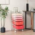 thumbnail image 5 of Costway 6 Drawer Rolling Storage Cart Scrapbook Paper Office Organizer Mixed Pink, 5 of 10