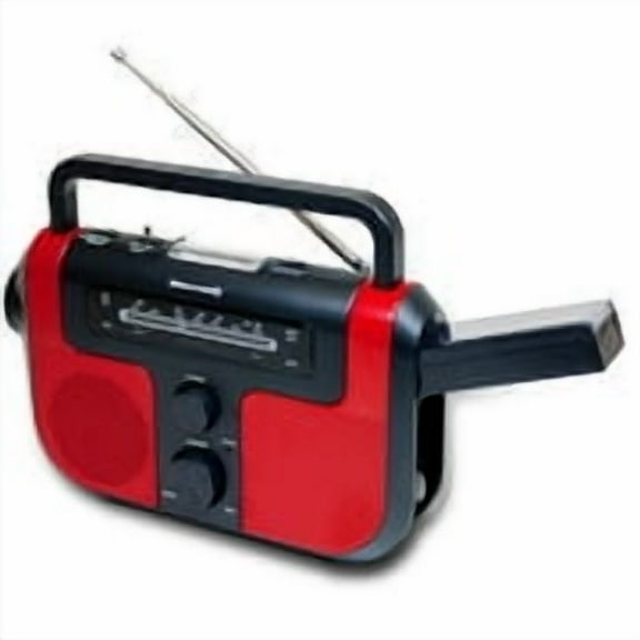 Weather-X WR383R Weather Band AM/FM Radio with LED Flashlight and Solar Charging