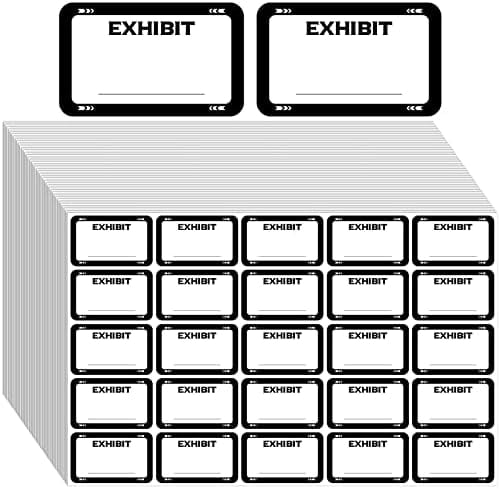 1000 Pcs Legal Exhibit Stickers Labels 1.65 x 1'' Plaintiff Exhibit Tabs Name Tags Stickers Blank File Folder Labels for Court Divider Office Legal Document File Classification(White)