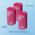 thumbnail image 5 of Dog Poop Bags, Roll Replacements for Outdoor Walking and Travel - Pink Heart, 360 Bags, 5 of 6