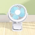 thumbnail image 5 of Mini ventilador con clip y resistente pinza de resorte: ventilador de escritorio silencioso, portátil y recargable por USB para dormitorios, oficinas, habitaciones, viajes y estudios., 5 of 5