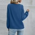 thumbnail image 5 of TAIAOJING Women Casual Crewneck Tops Fashion Loose Chiffon Shirts Temperament Solid Color Long Sleeves Bottoming Shirts Loose Tunics, 5 of 7
