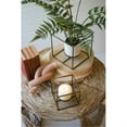 thumbnail image 1 of SET OF TWO SQUARE ANTIQUE BRASS PILLAR CANDLE HOLDERS, 1 of 1