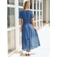 thumbnail image 5 of Vestido largo sencillo para mujer, estilo bohemio de verano, con bolsillos, color azul, talla L, 5 of 7