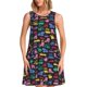 thumbnail image 1 of Fotbe Colorful Excavator Vestido de Verano sin Mangas para Mujer – Vestido Midi Línea A, Estilo Camiseta Floral, Vestido Playero Casual y Fluido, 1 of 7
