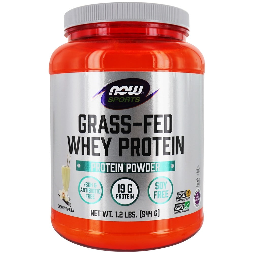NOW Foods GrassFed Whey Protein Concentrate Powder Creamy Vanilla