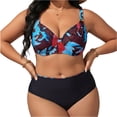 thumbnail image 2 of Traje de baño Tankini de moda para mujer, traje de baño de talla grande para mujer, traje de baño con tirantes estampados, traje de baño con tiras laterales, traje de baño dividido, traje de baño de d, 2 of 8